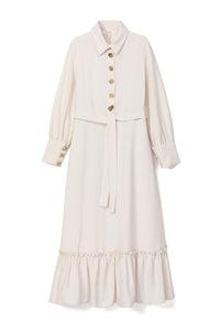 BUTTON DETAIL LINEN DRESS