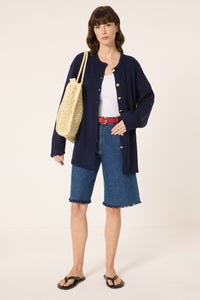LONG CARDIGAN WITH GOLD BUTTONS