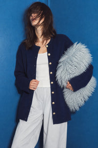 LONG CARDIGAN WITH GOLD BUTTONS