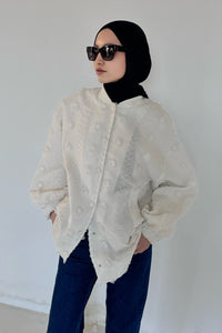 FLORAL LACE BOMBER JACKET
