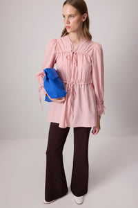 GATHERED POPLIN KIMONO
