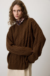 OVERSIZED SWEATER WITH KNITTING DETAILS