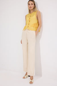 DENIM TROUSERS WITH ELASTICATED WAIST