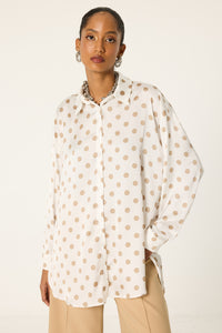 POLKA DOT SATIN SHIRT