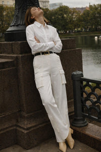 GABARDINE CARGO TROUSERS