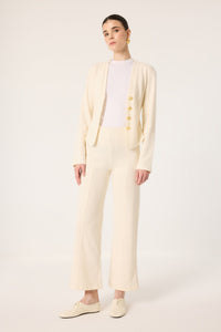 ELASTIC-WAISTED, CORDED KNITTED PANTS