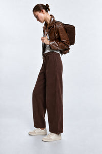 WIDE-LEG ELASTIC-WAISTED SWEATPANTS
