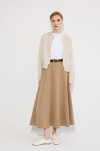 PEARL EMBELLISHED LINEN BOMBER JACKET