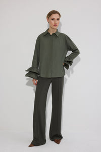 CUFF DETAIL POPLIN SHIRT