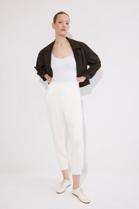 ELASTICATED KNIT TROUSERS