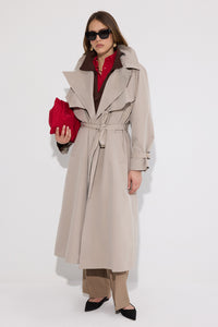 DOUBLE-BREASTED MAXI TRENCH COAT