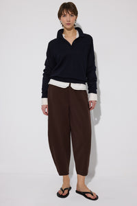 GABARDINE BALLOON PANTS WITH ELASTIC WAISTBAND