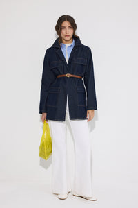 BELT DETAILED DENIM JACKET