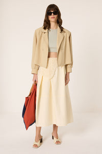 ELASTIC WAIST SKIRT WITH LINING