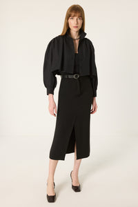 STAND COLLAR SHORT SHIRT