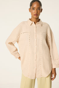100% LINEN EMBROIDERED SHIRT