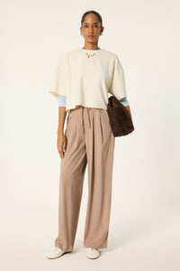 DOUBLE PLEATED PALAZZO PANTS