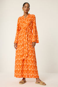 V-NECK PATTERNED DRESS