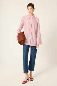 STRIPED SHIRT WITH WIDE CUFFS
