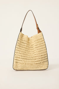HAND KNITTED STRAW SHOULDER BAG
