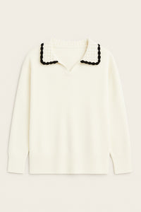 CROCHET-DETAILED KNITTED SWEATER