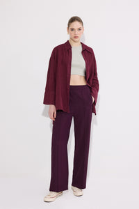 RIBBED CREPE TROUSERS