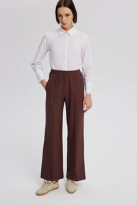RIBBED CREPE TROUSERS