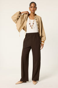 RIBBED CREPE TROUSERS