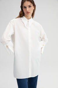 POPLIN SHIRT WITH WIDE CUFF