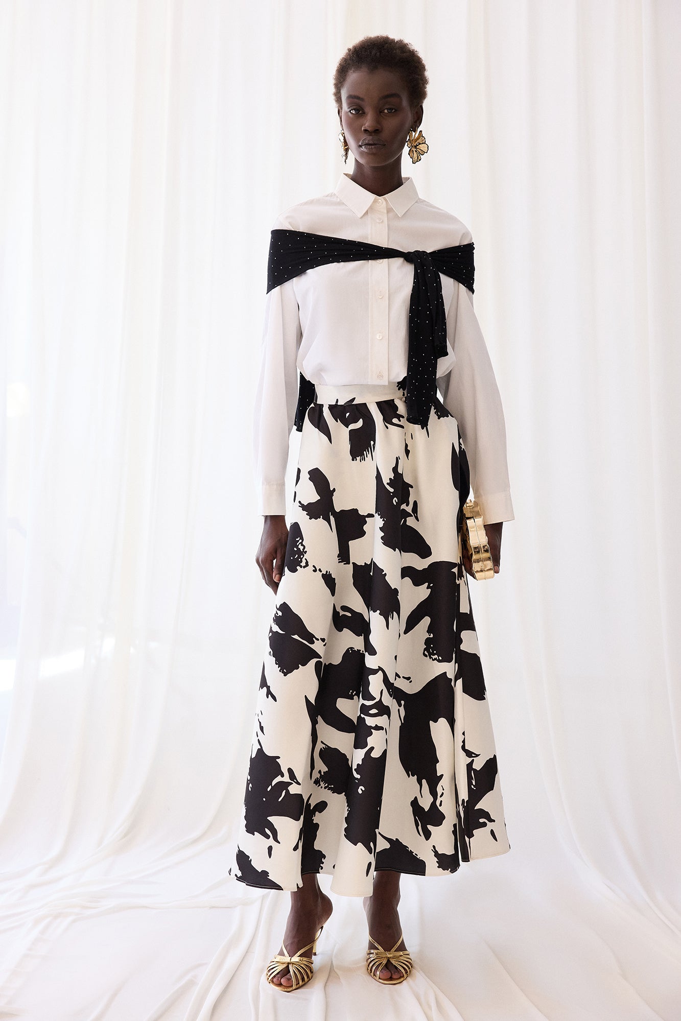PATTERNED SATIN SKIRT – Touche Prive International