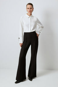 RIBBED CREPE TROUSERS