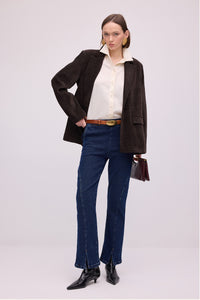 STRAIGHT FIT DENIM TROUSERS