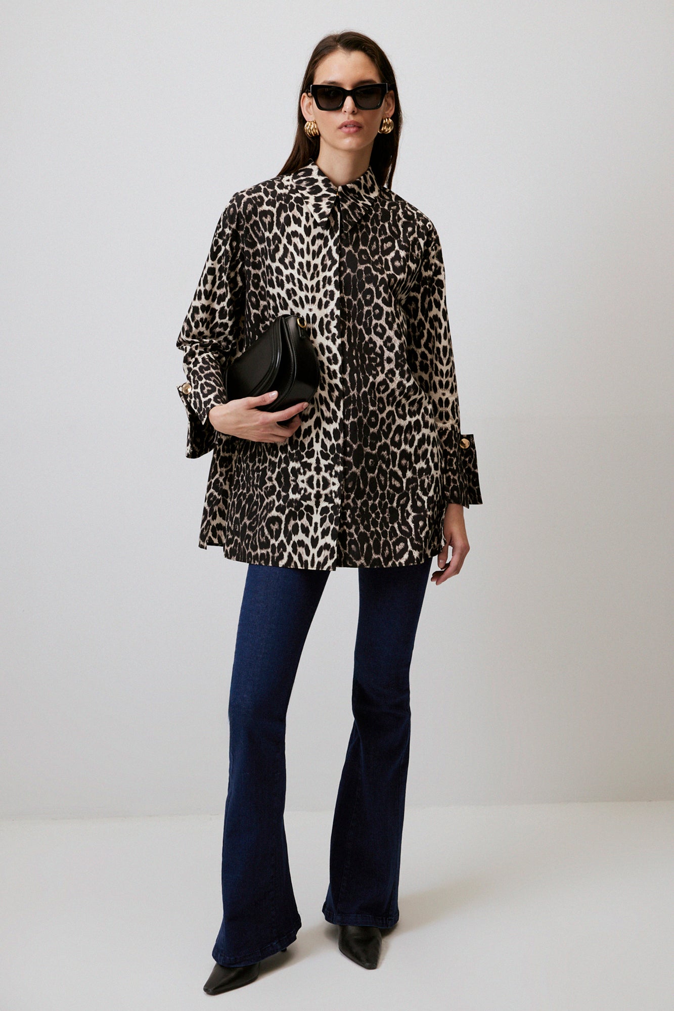 トープ　LEOPARD LACE OPEN COLLAR SHIRTS TAUPE> LEOPARD LACE OPEN COLLAR SHIRTS SAX | k