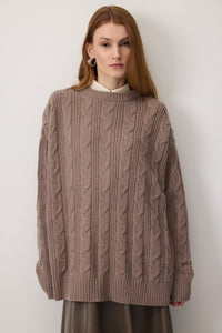 OVERSIZED SWEATER WITH KNITTED DETAILS