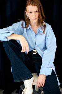 WIDE LEG DENIM TROUSERS