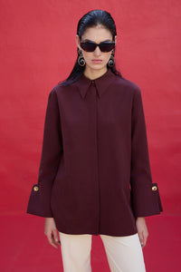 WIDE CUFFED POPLIN SHIRT