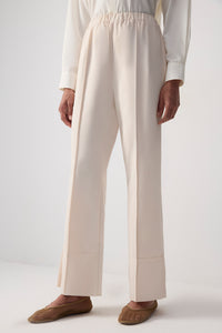 RIBBED VISCOSE TROUSERS