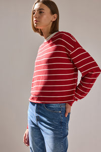 SOFT-TEXTURED STRIPED SWEATER