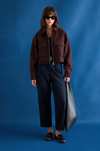 SHORT CASHMERE JACKET WITH ZIPPERED POCKETS