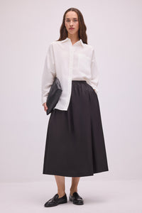 SIDE-POCKETED GATHERED SKIRT