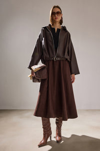 SUEDE FLARED SKIRT