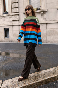 STAND-UP COLLAR, RIBBED, BASIC SWEATER