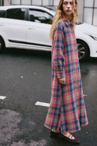 CHECKED SHIRT DRESS