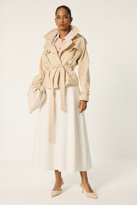 A-LINE CONTRAST STITCH SKIRT