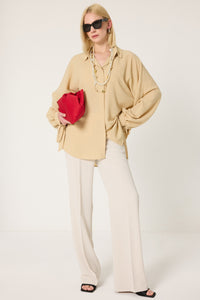 BALLOON SLEEVE FLOWY SHIRT