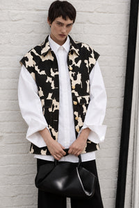 PATTERNED GABAARDINE VEST