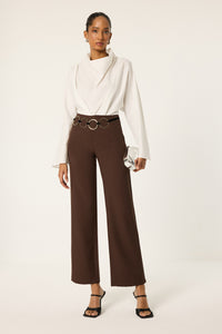 STRAIGHT CUT CREPE PANTS