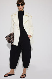 GABARDINE BALLOON PANTS WITH ELASTIC WAISTBAND