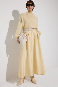SPECIAL TEXTURED SKIRT WITH ELASTIC WAISTBAND