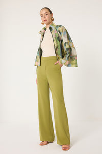 TEXTURED DRAPED STRAIGHT-LEG PANTS